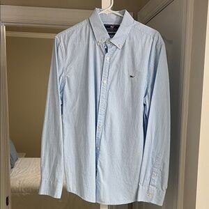 Vineyard Vines Men's Light Blue Striped Shirt